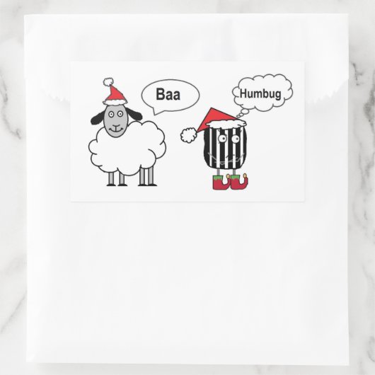 Baa Humbug Funny Festive Glossy Stickers (Tasche)