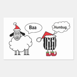 Baa Humbug Funny Festive Glossy Stickers