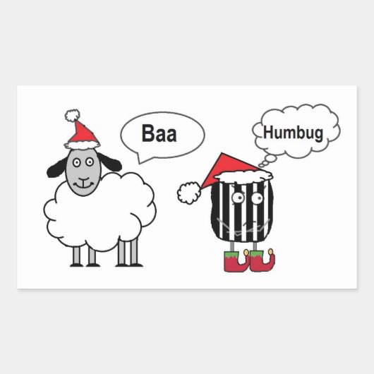 Baa Humbug Funny Festive Glossy Stickers (Vorderseite)