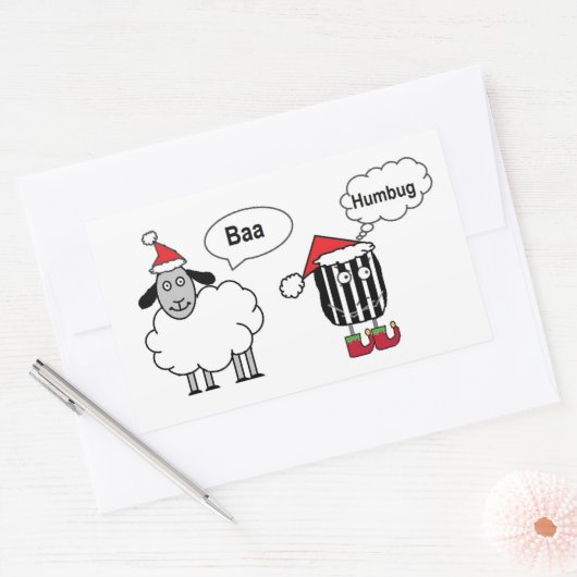 Baa Humbug Funny Festive Glossy Stickers (Umschlag)