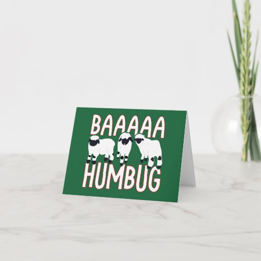 Baa Humbug Funny Wallis Blacknowledged Weihnachten Karte (Vorderseite)