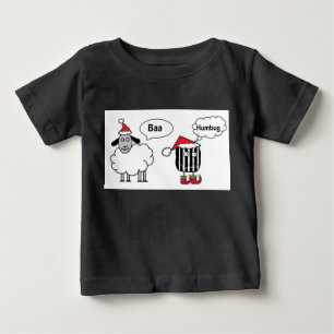 Baa Humbug Lustiger Weihnachts-Schaf-Cartoon Baby T-shirt