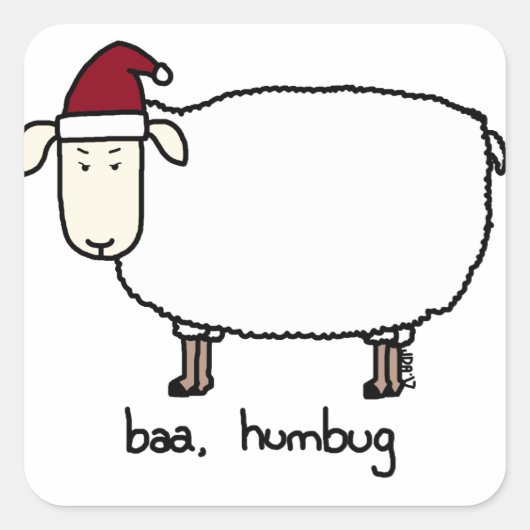 Baa humbug quadratischer aufkleber (Vorderseite)