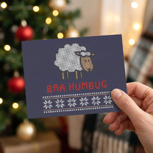 Baa Humbug Schaf - Sarkastische Weihnachtspostkart Postkarte