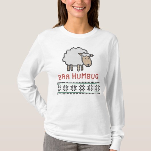 Baa Humbug Weihnachten Ugly Sweater T-Shirt (Vorderseite)