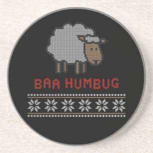 Baa Humbug Weihnachtsschaf Getränkeuntersetzer