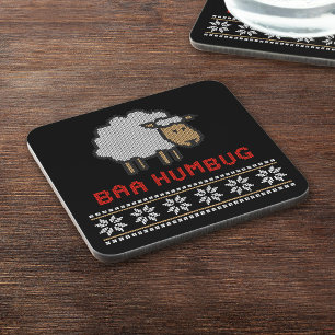 Baa Humbug Weihnachtsschaf Getränkeuntersetzer