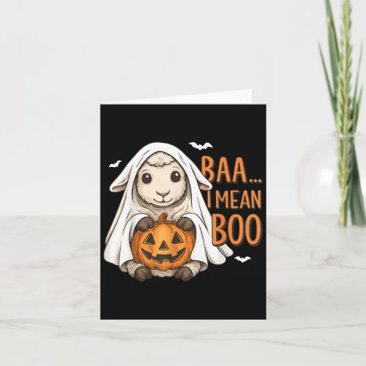 Baa I Gemein Boo Ghost Sheep Halloween Ghost Sheep Karte (Vorderseite)