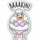 Baa-kini Funny Bikini Pun Aufkleber (Vorderseite)