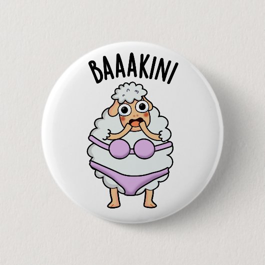 Baa-kini Funny Bikini Pun Button (Vorderseite)