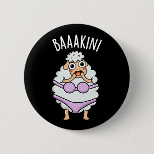 Baa-kini Funny Bikini Pun Dark BG Button