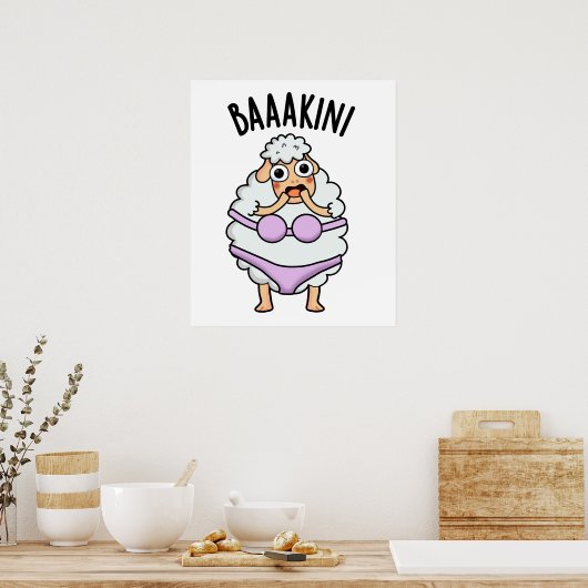 Baa-kini Funny Bikini Pun Poster (Küche)