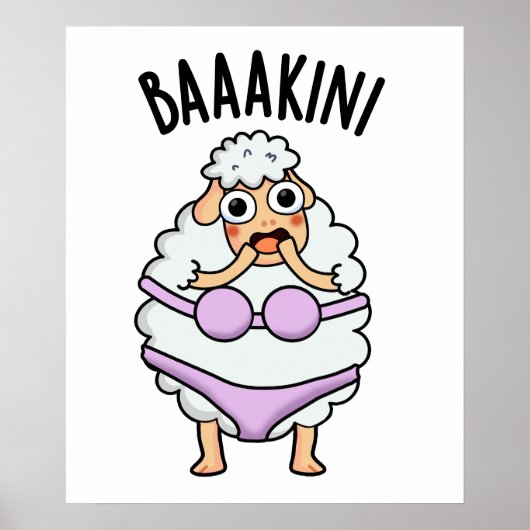 Baa-kini Funny Bikini Pun Poster (Vorne)