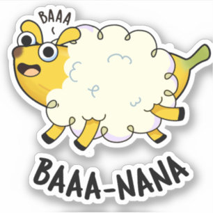 Baa-nana Funny Banana Pun Aufkleber