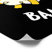 Baa-nana Funny Banana Pun Dark BG Poster (Ecke)