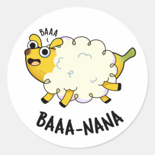 Baa-nana Funny Banana Pun Runder Aufkleber