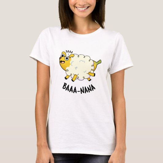Baa-nana Funny Banana Pun T-Shirt (Vorderseite)