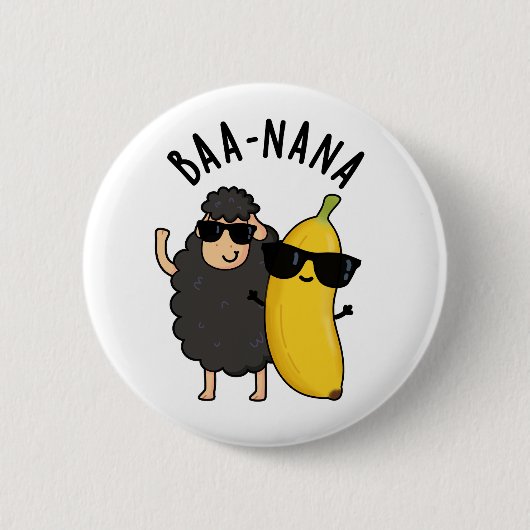 Baa-nana Funny Banana Puns Button (Vorderseite)