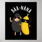 Baa-nana Funny Banana Puns Dark BG Poster (Vorne)
