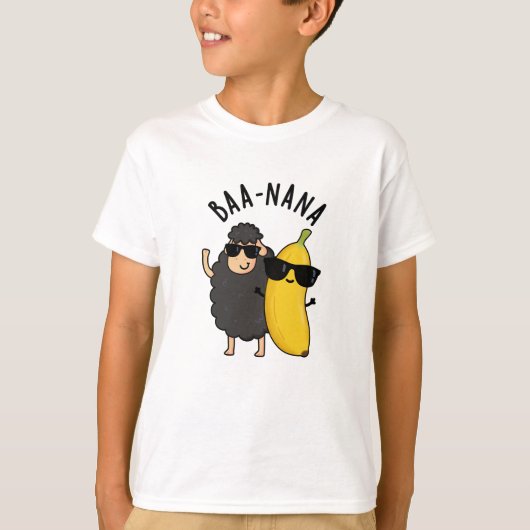 Baa-nana Funny Banana Puns T-Shirt (Vorderseite)