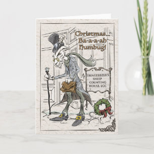 Baa-Om Humbug Punny Xmas geklappte Urlaubskarte Feiertagskarte