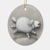 Baa Relief Niedlich Galloping Sheep Keramik Ornament (Links)
