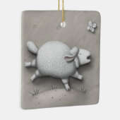 Baa Relief Niedlich Happy Sheep Keramikornament (Rechts)