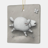 Baa Relief Niedlich Happy Sheep Keramikornament (Links)