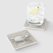 Baa Relief (Schafe 1) Steinuntersetzer (Seitenansicht)