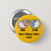 Baa-rilliant - Cute Cartoon Sheep Pair Button (Vorne & Hinten)