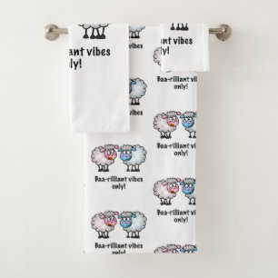 Baa-rilliant - Süßes Cartoon-Schaf-Paar Badhandtuch Set