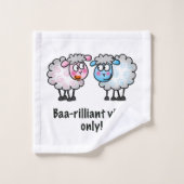 Baa-rilliant - Süßes Cartoon-Schaf-Paar Badhandtuch Set (Waschlappen)