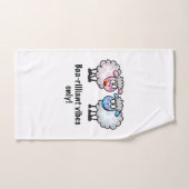 Baa-rilliant - Süßes Cartoon-Schaf-Paar Badhandtuch Set (Handtuch)