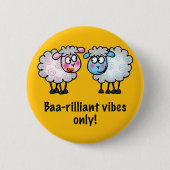 Baa-rilliant - Süßes Cartoon-Schaf-Paar Button (Vorderseite)