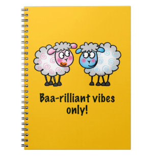 Baa-rilliant - Süßes Cartoon-Schaf-Paar Notizblock