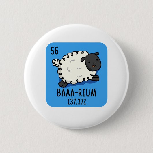 Baa-rium Funny Sheep Chemistry Pub Button (Vorderseite)