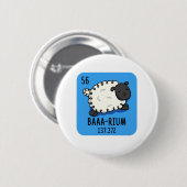 Baa-rium Funny Sheep Chemistry Pub Button (Vorne & Hinten)