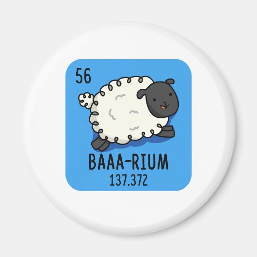 Baa-rium Funny Sheep Chemistry Pub Magnet (Vorne)