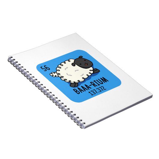 Baa-rium Funny Sheep Chemistry Pub Notizblock (Rechte Seite)
