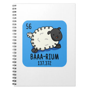 Baa-rium Funny Sheep Chemistry Pub Notizblock