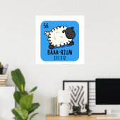 Baa-rium Funny Sheep Chemistry Pub Poster (Heimbüro)
