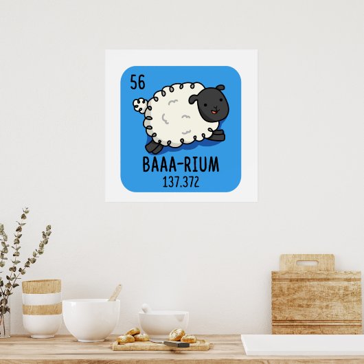 Baa-rium Funny Sheep Chemistry Pub Poster (Küche)