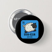 Baa-rium Funny Sheep Chemistry Pun Dark BG Button (Vorne & Hinten)