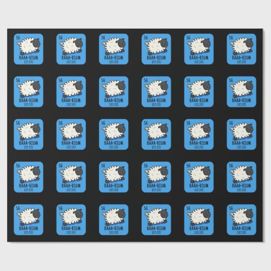 Baa-rium Funny Sheep Chemistry Pun Dark BG Geschenkpapier (Flach)