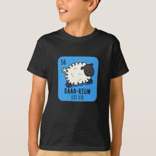 Baa-rium Funny Sheep Chemistry Pun Dark BG T-Shirt