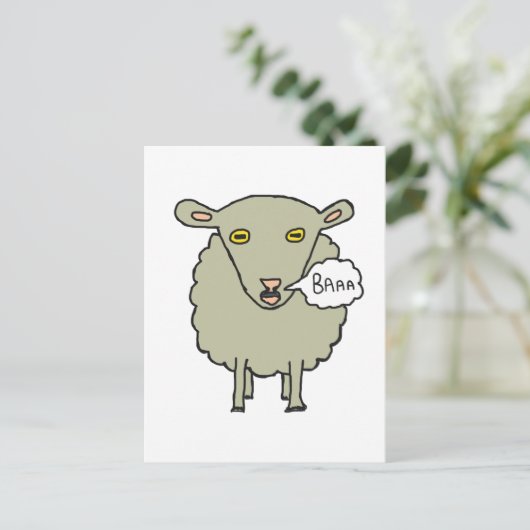 Baa Sheep Postkarte (Stehend Vorderseite)