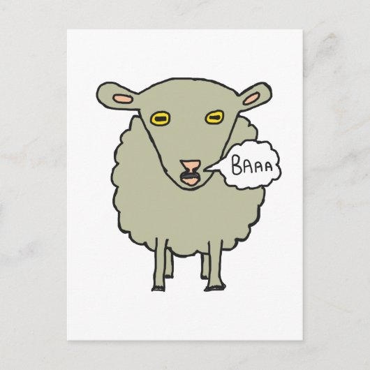 Baa Sheep Postkarte (Vorderseite)