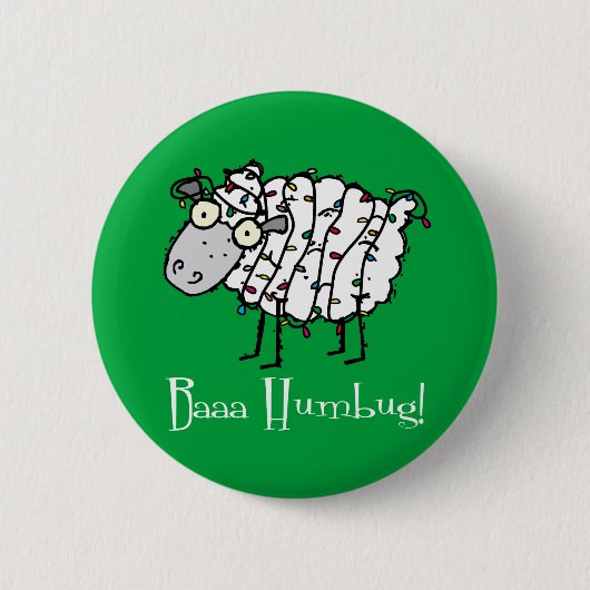 Baaa Bah Humbug Funny Christmas Button (Vorderseite)