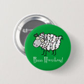 Baaa Bah Humbug Funny Christmas Button (Vorne & Hinten)