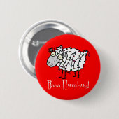 Baaa Humbug Christmas Button (Vorne & Hinten)